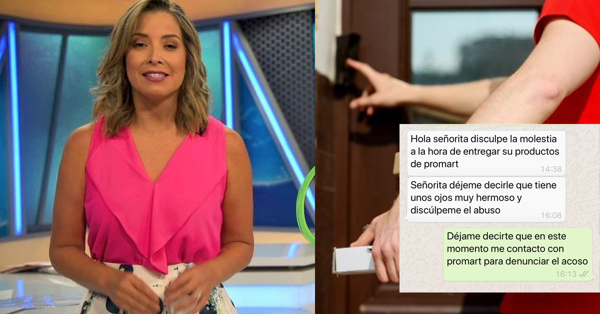 Mabel Huertas con repartidor Promart